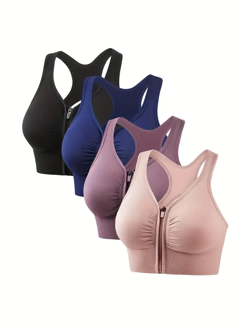 Front Zipper Sport Tank Bra