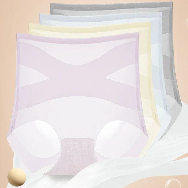 WOMENS HIGH-WAIST BREATHABLE ULTRA-THIN PANTIES WITH TUMMY-CONTROL & HIP-LIFTING