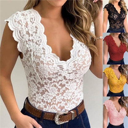 Lace Top Plus Size TANK TOP T-SHIRT