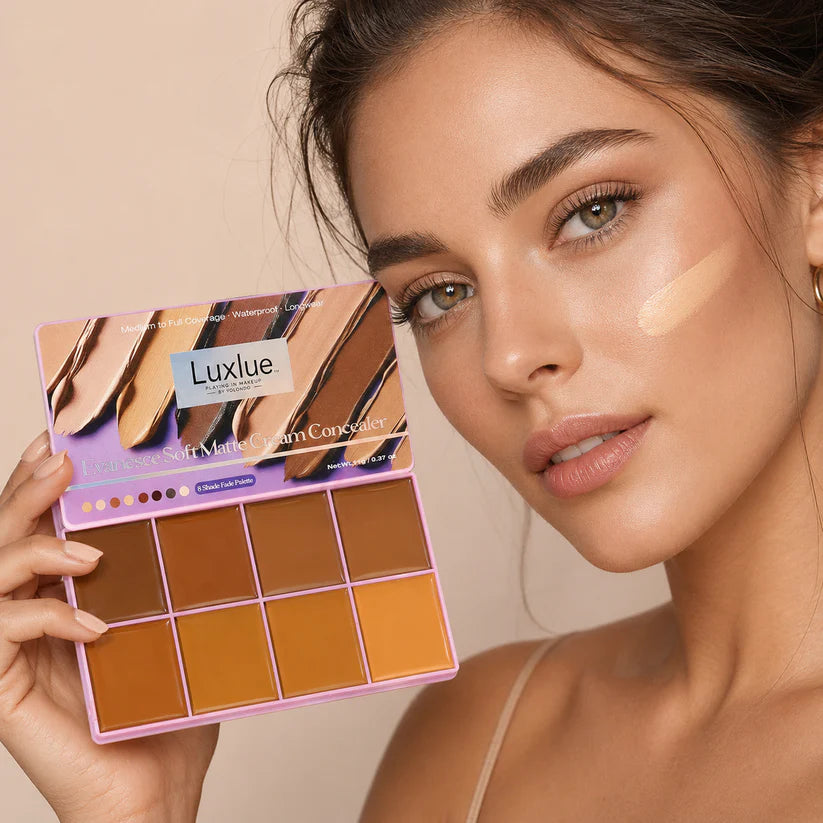 Luxlue Soft Matte Cream Concealer 8-Shade Fade Palette