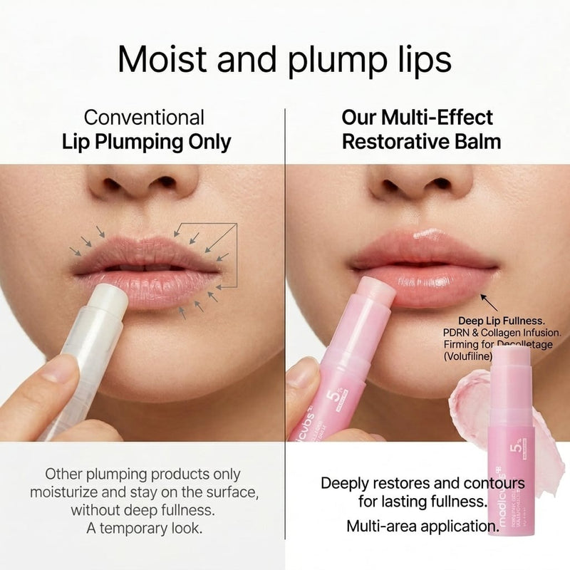 medicube PDRN Pink Collagen Volume Multi Balm Stick | Volufiline, PDRN, NAD, Collagen | Face & Body Balm for Under-Eyes, Neck, Forehead, Smile Lines, Lips | Plumping, Radiance, Line Care | K-Beauty