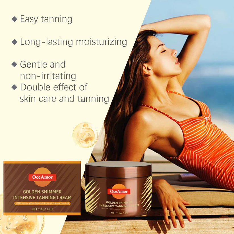 🔥 2025 Summer Hot Sale — Gold Shimmer Tanning Gel | Deep Bronze & Hydrate