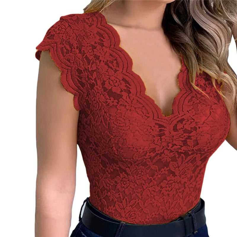 Lace Top Plus Size TANK TOP T-SHIRT