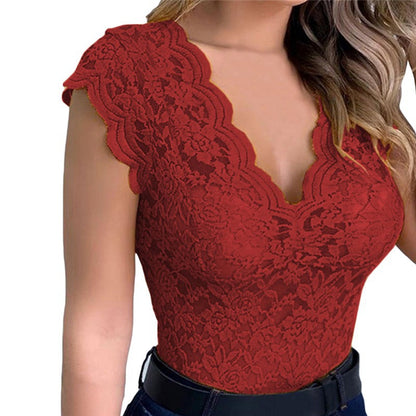 Lace Top Plus Size TANK TOP T-SHIRT
