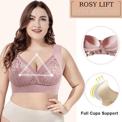 PLUS SIZE COMFORT EXTRA ELASTIC WIRELESS SUPPORT LACE BRA
