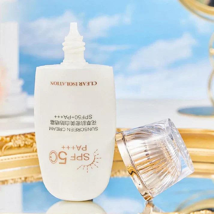 Flower Extract Skin Brightening Sunscreen Cream SPF50+