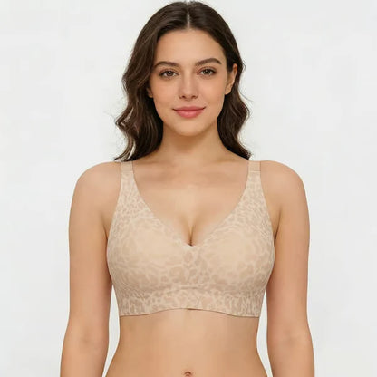 🏆 🔥Super Firming Leopard Print Jelly Bra | Women Wirefree Bras 👍No More Sagging Breasts