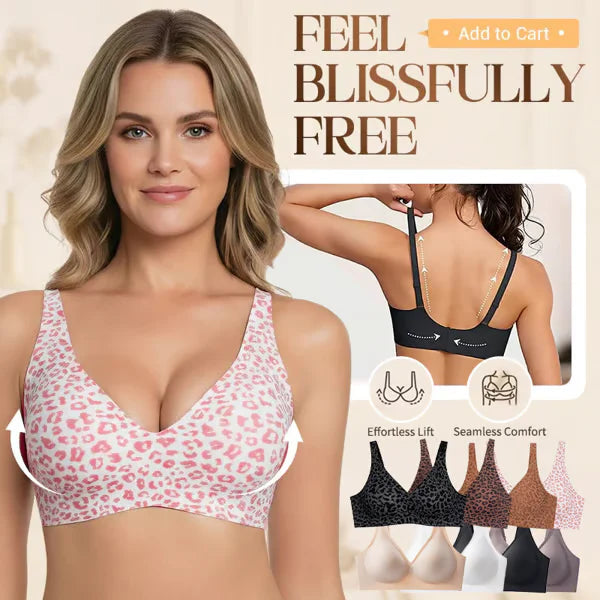 🏆 🔥Super Firming Leopard Print Jelly Bra | Women Wirefree Bras 👍No More Sagging Breasts