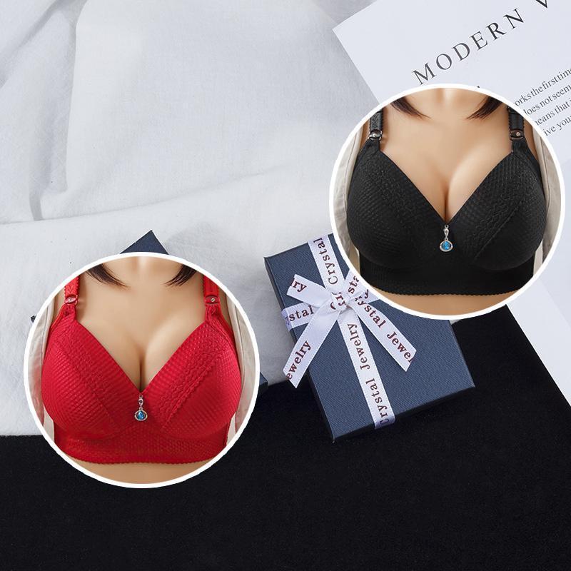 2023 WOMEN BACK BUCKLE COTTON BRAS WIRE FREE PLUS SIZE SHOULDER STRAPS BRASIERES COMFORT