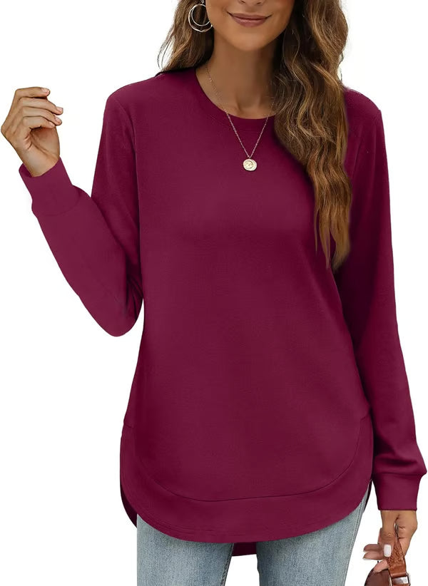 ⏰Hot Sale-Women's Sweatshirt Crewneck Curved Hem
