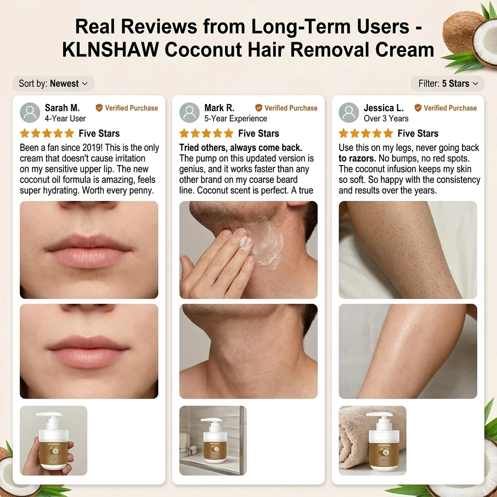 🥥 Painless Hair Removal — Face, Underarms, Legs, & Intimate Areas — Gentle Growth Inhibition: Coconut Hair Removal Cream