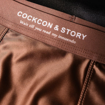 HOT SALE FOR 3 PCS MENS BRIEFS SATIN ICE SILK