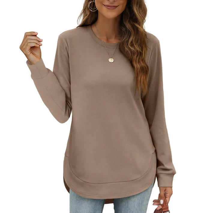 ⏰Hot Sale-Women's Sweatshirt Crewneck Curved Hem