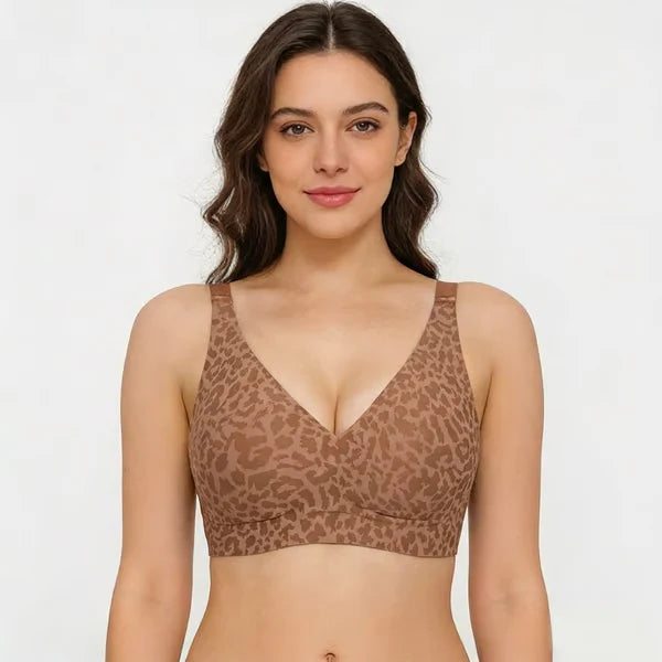 🏆 🔥Super Firming Leopard Print Jelly Bra | Women Wirefree Bras 👍No More Sagging Breasts