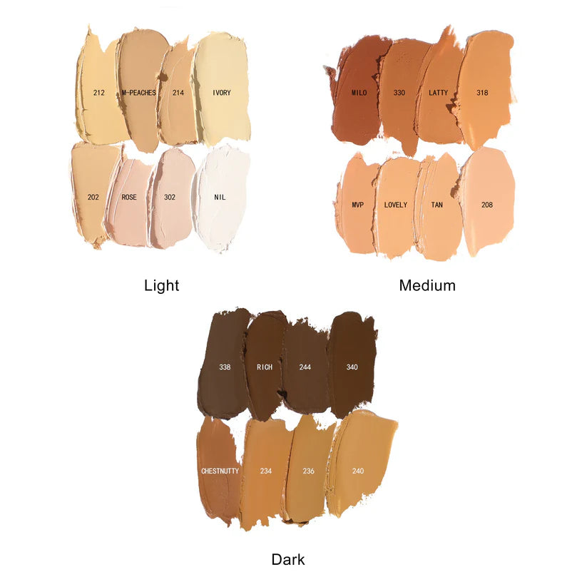 Luxlue Soft Matte Cream Concealer 8-Shade Fade Palette