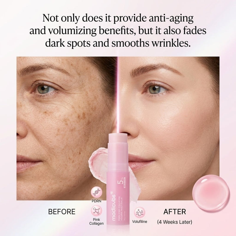 medicube PDRN Pink Collagen Volume Multi Balm Stick | Volufiline, PDRN, NAD, Collagen | Face & Body Balm for Under-Eyes, Neck, Forehead, Smile Lines, Lips | Plumping, Radiance, Line Care | K-Beauty