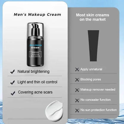 MENS MAKEUP CREAM FOR BRIGHTENING MOISTURIZING SPOTS COVERING