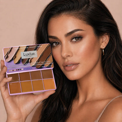 Luxlue Soft Matte Cream Concealer 8-Shade Fade Palette