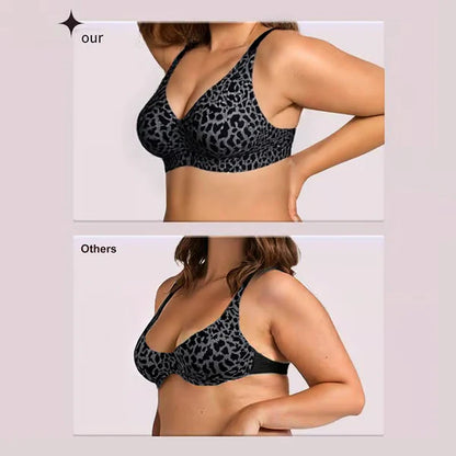 🏆 🔥Super Firming Leopard Print Jelly Bra | Women Wirefree Bras 👍No More Sagging Breasts