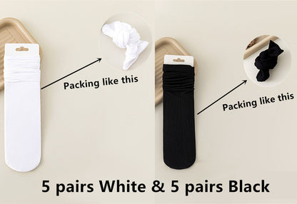 Thin Loose Socks Pile Socks Solid Colors Ice