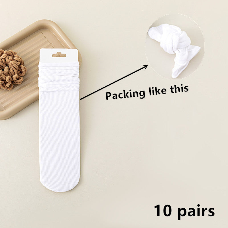 Thin Loose Socks Pile Socks Solid Colors Ice