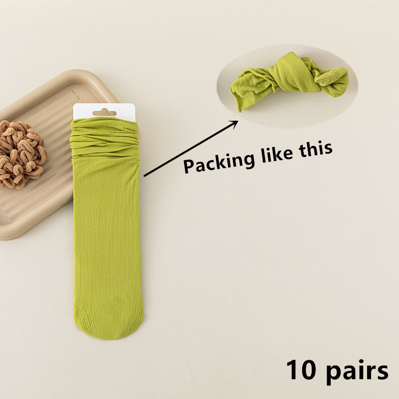 Thin Loose Socks Pile Socks Solid Colors Ice